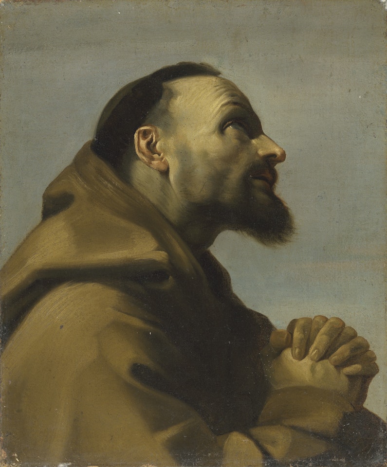 A Franciscan friar, bust-length, in prayer by BOLOGNESE SCHOOL