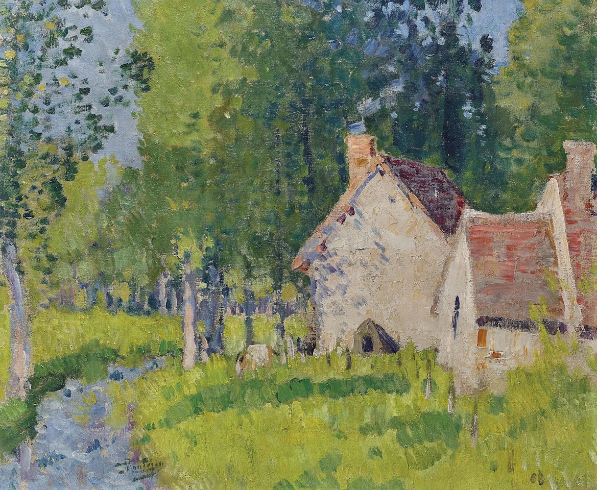 Au bord de la rivière by Pierre Eugène Montezin