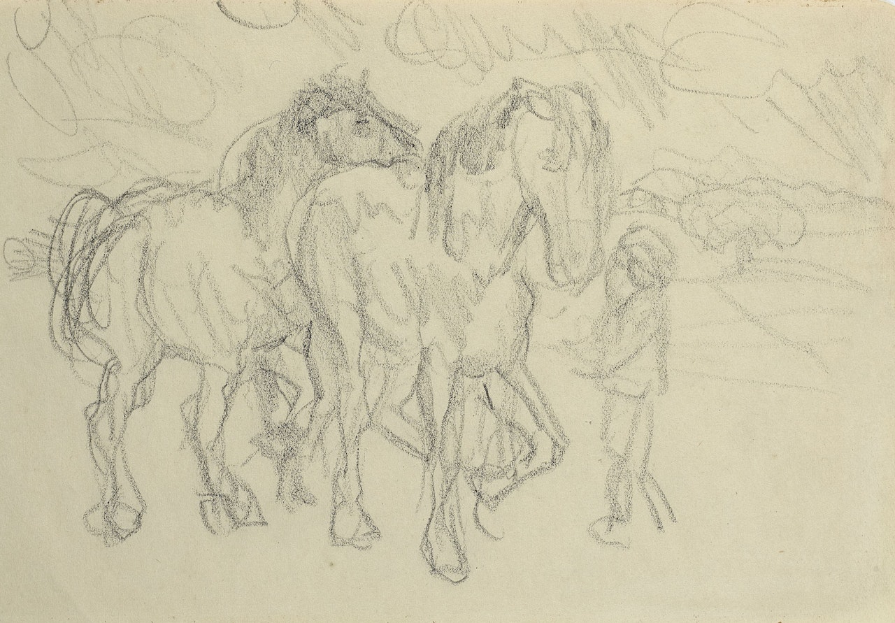Deux chevaux et Lad by Pierre Bonnard