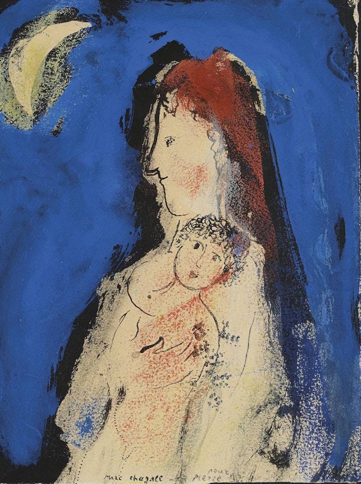 Maternité au croissant de lune by Marc Chagall