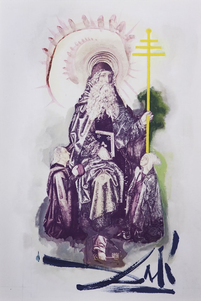 V (5), Le Pape, signe astrologique de Mercure, arcane majeur, projet pour le jeu de cartes "Le Tarot Universel de Salvador Dalí" by Salvador Dali
