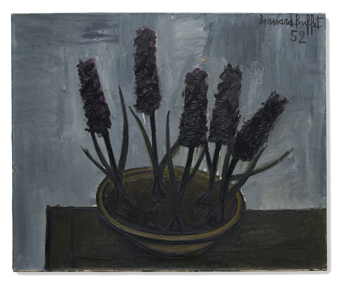 Cinq jacinthes dans un plat by Bernard Buffet