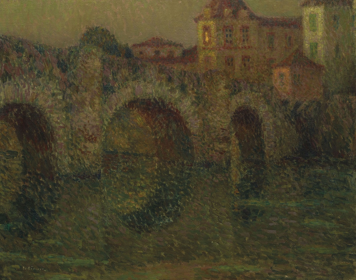 Le Pont au crépuscule, Clisson by Henri Le Sidaner