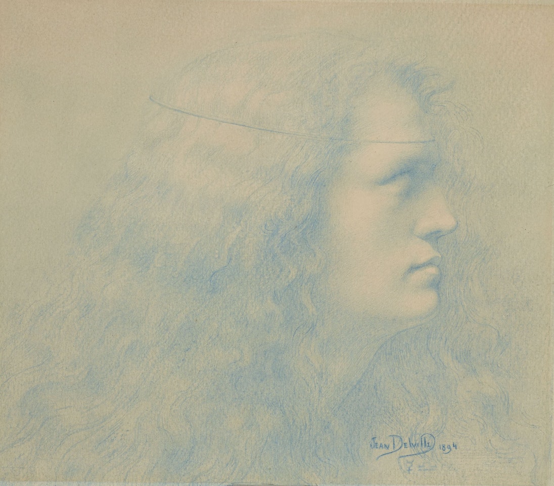 Tête de femme de profil ou Parsifal by Jean Delville