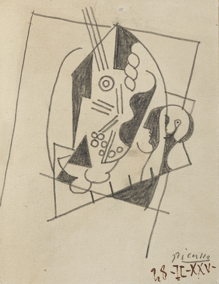 Guitare et boîte by Pablo Picasso