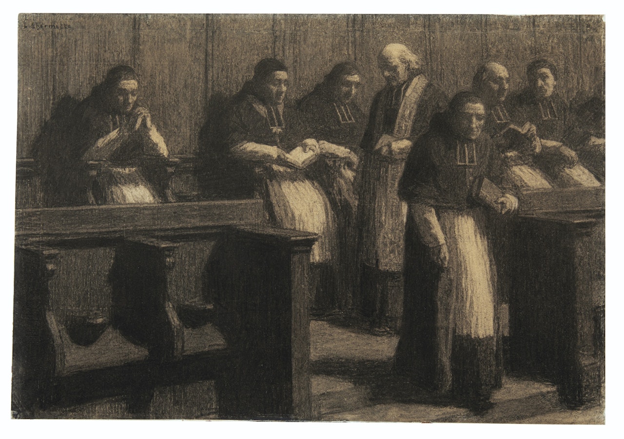 Banc de prêtres à Notre-Dame de Paris by Léon Augustin Lhermitte
