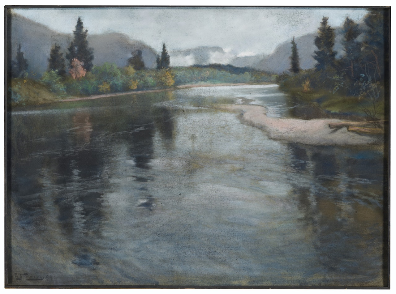 River Landscape by Fritz Thaulow