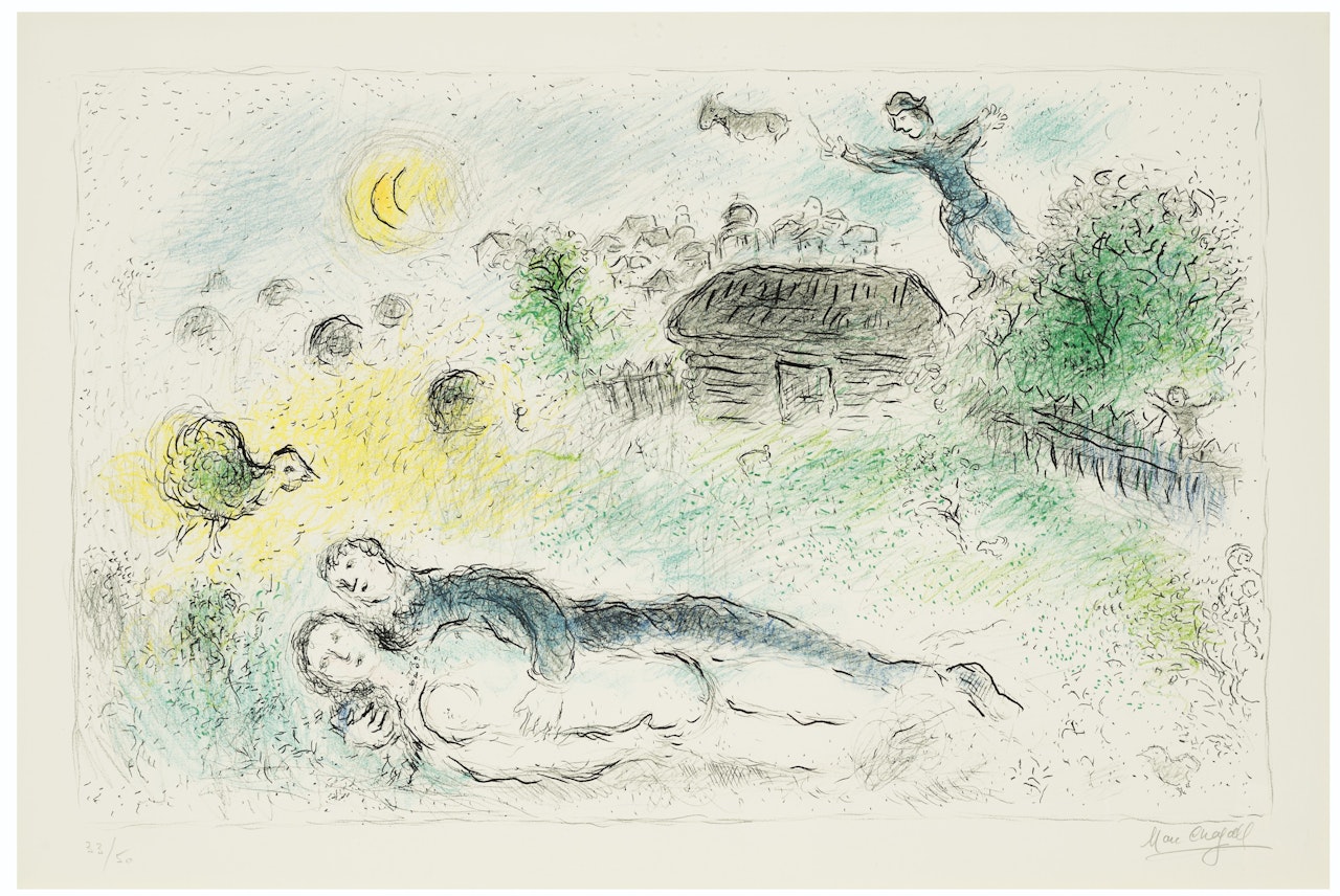 Les Amoureux à l'Isba by Marc Chagall