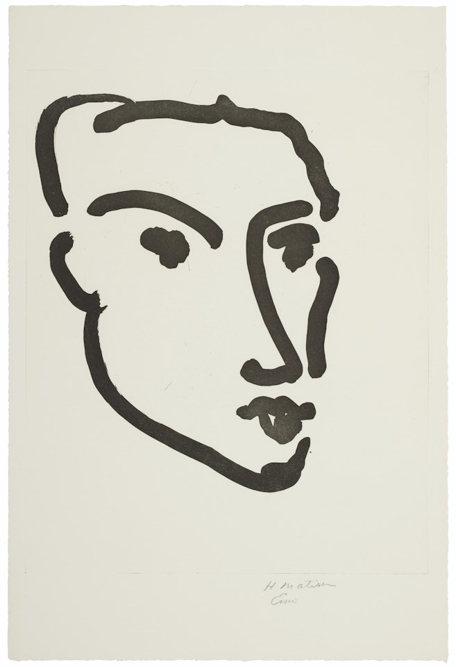 Nadia, visage de trois-quarts by Henri Matisse