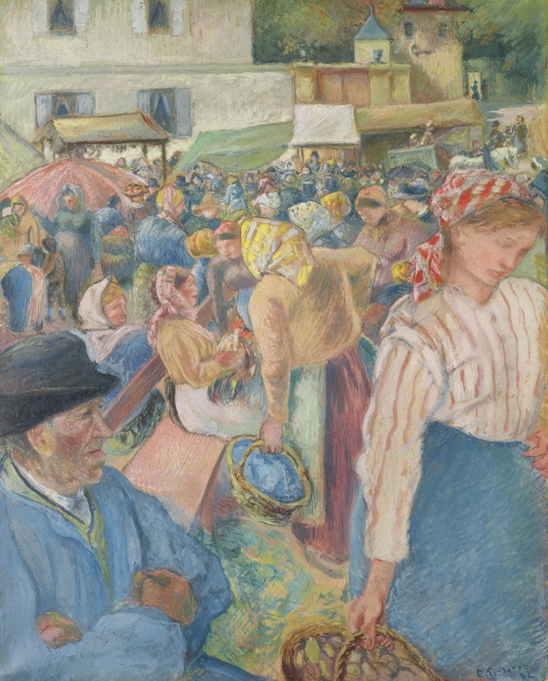 Marché à la volaille, Pontoise by Camille Pissarro