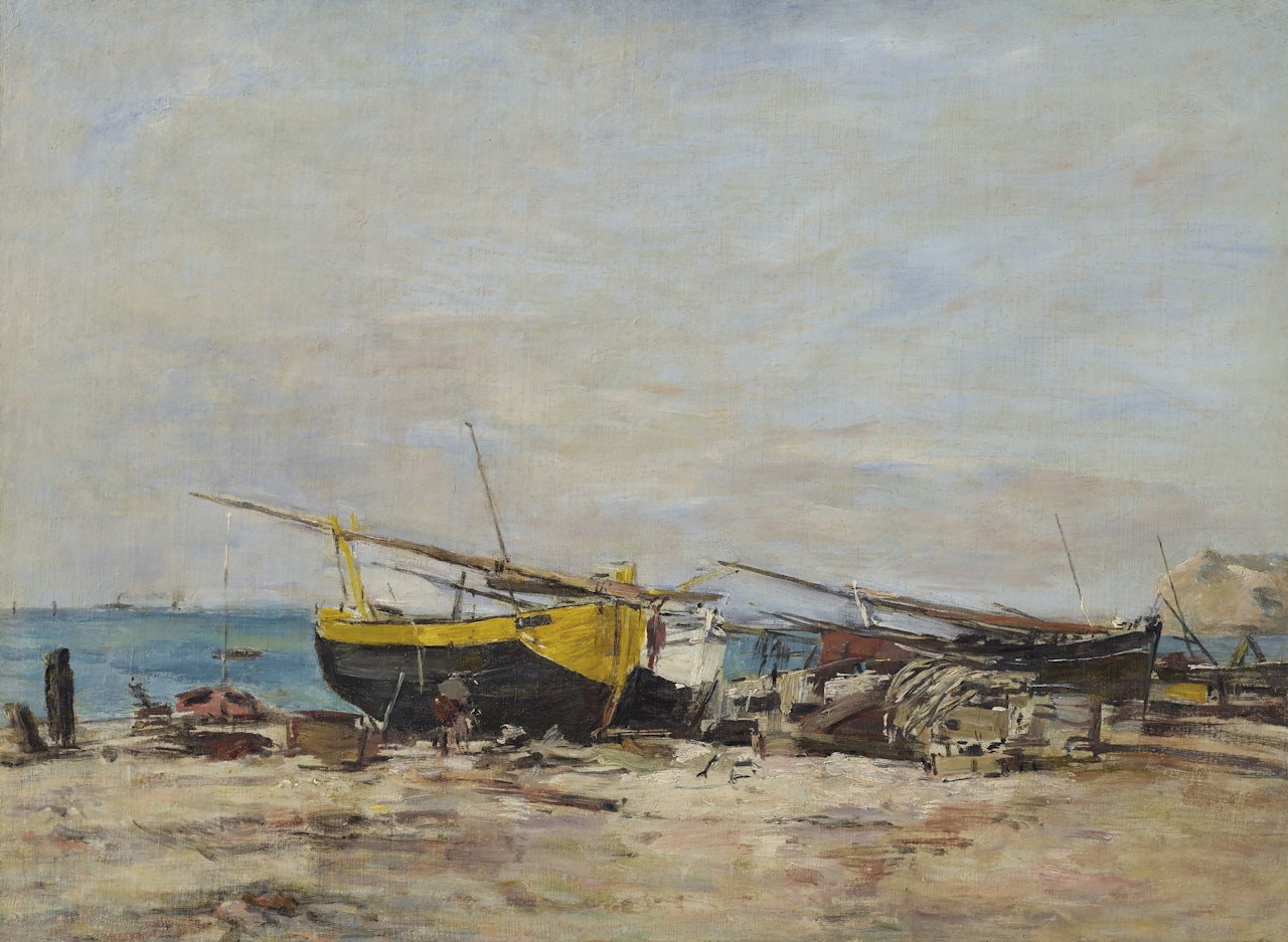Etretat, marée basse by Eugène Boudin