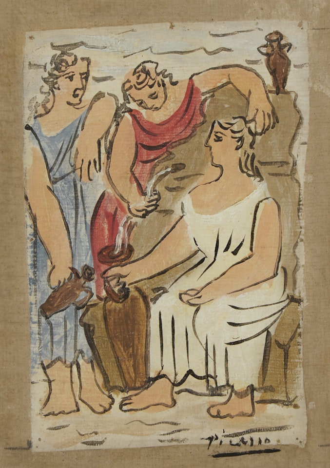 Scène mythologique, trois femmes à la fontaine by Pablo Picasso