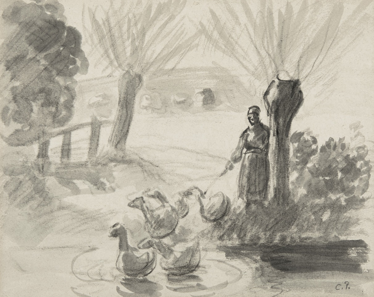 Femme aux canards by Camille Pissarro