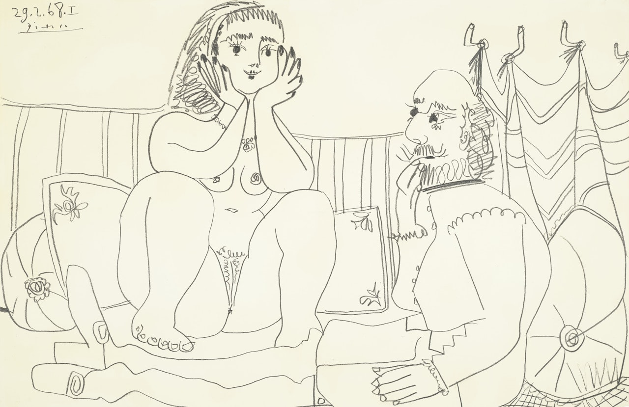 Mousquetaire et nu assis by Pablo Picasso