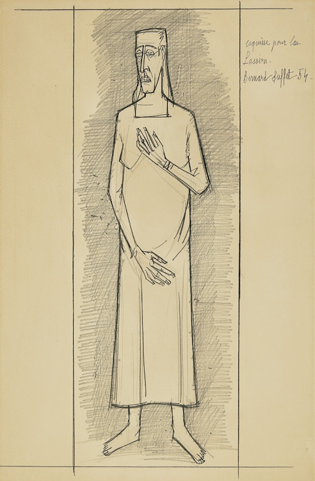 La Passion du Christ—Femme en robe au col carré by Bernard Buffet