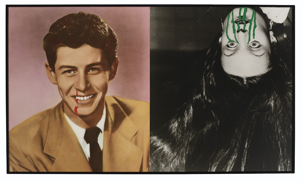 Two Bleeding Hearts Nosebleed (Red and Green) by John Baldessari