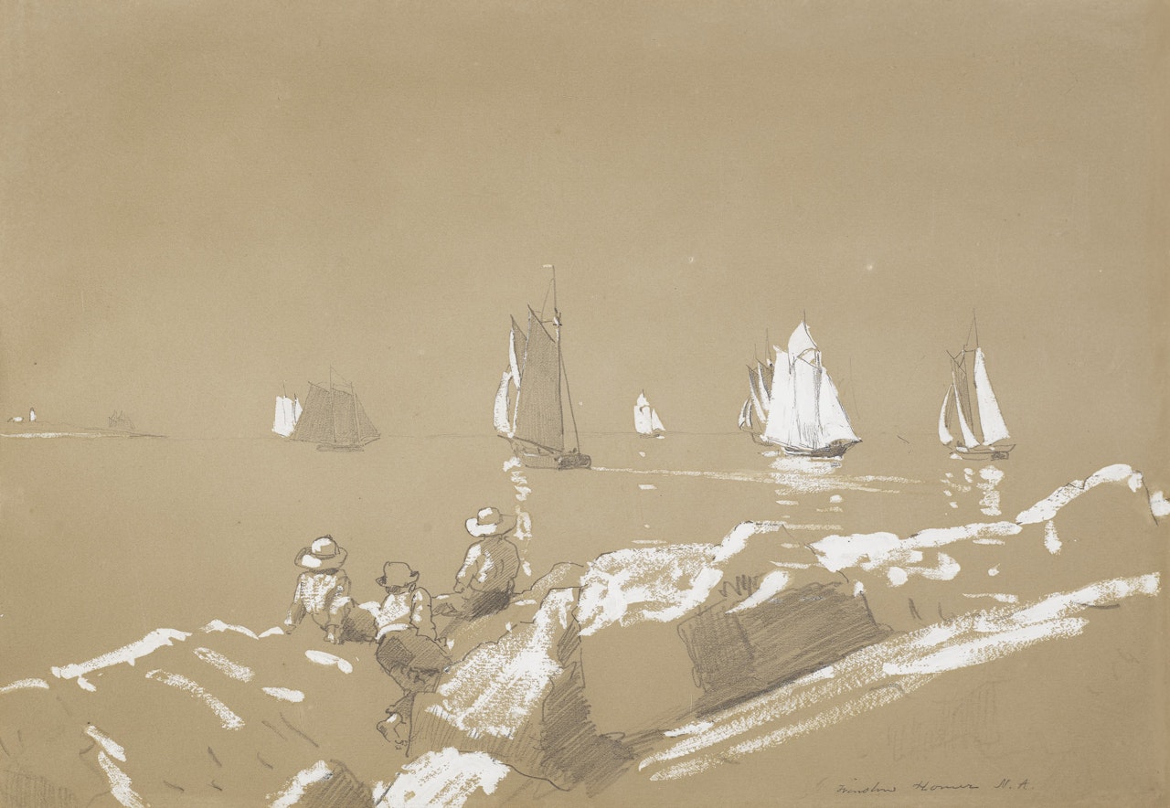 Schooners in Gloucester Harbor by Winslow Homer