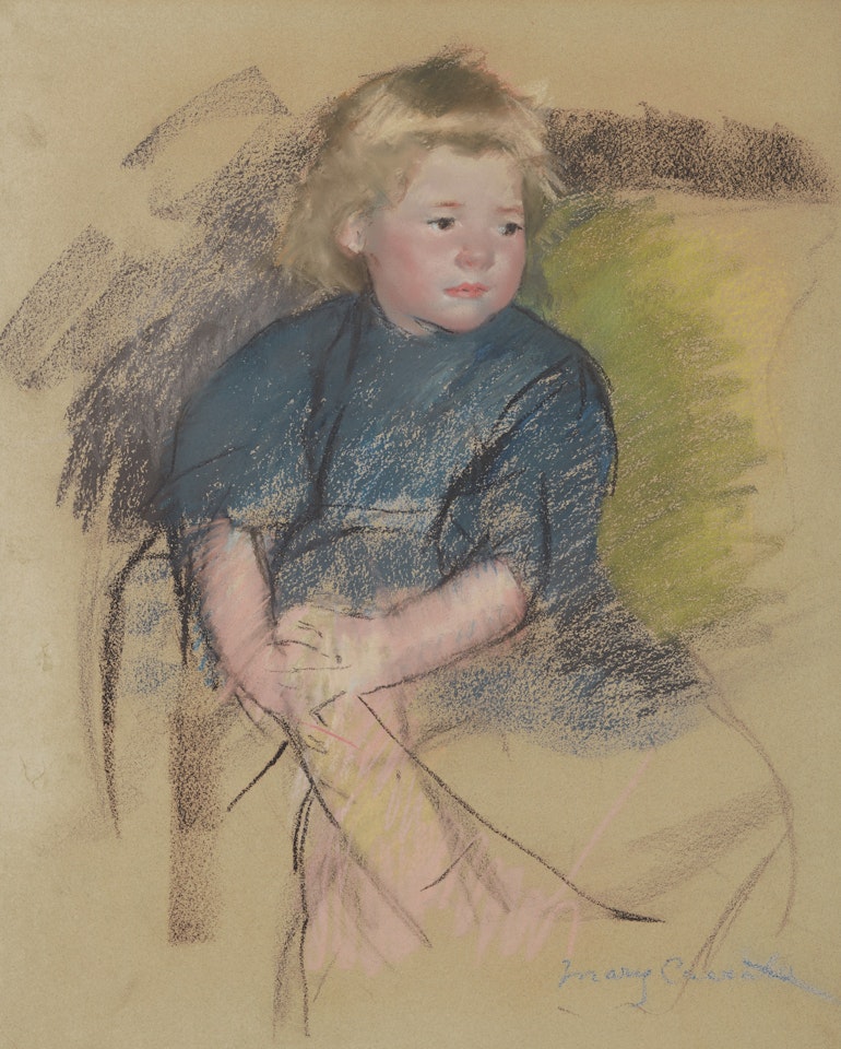 Sara in a Dark Blue Dress by Mary Cassatt