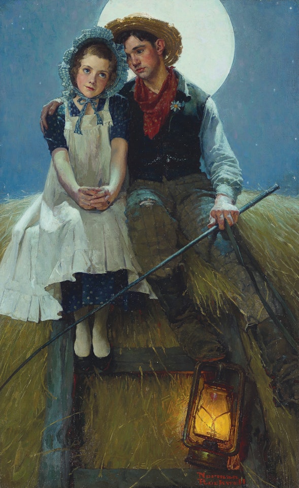 Harvest Moon (Young Lovers on a Hay Rick) by Norman Rockwell