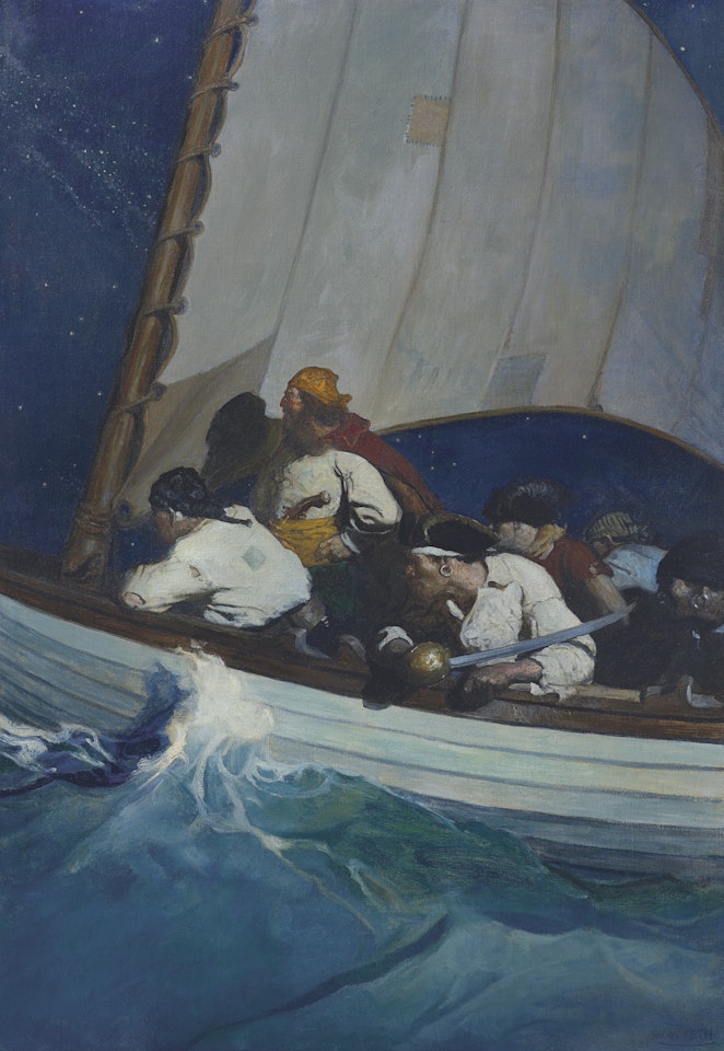 "Oh, Morgan's men are out for you; and Blackbeard--buccaneer!..." by Newell Convers Wyeth