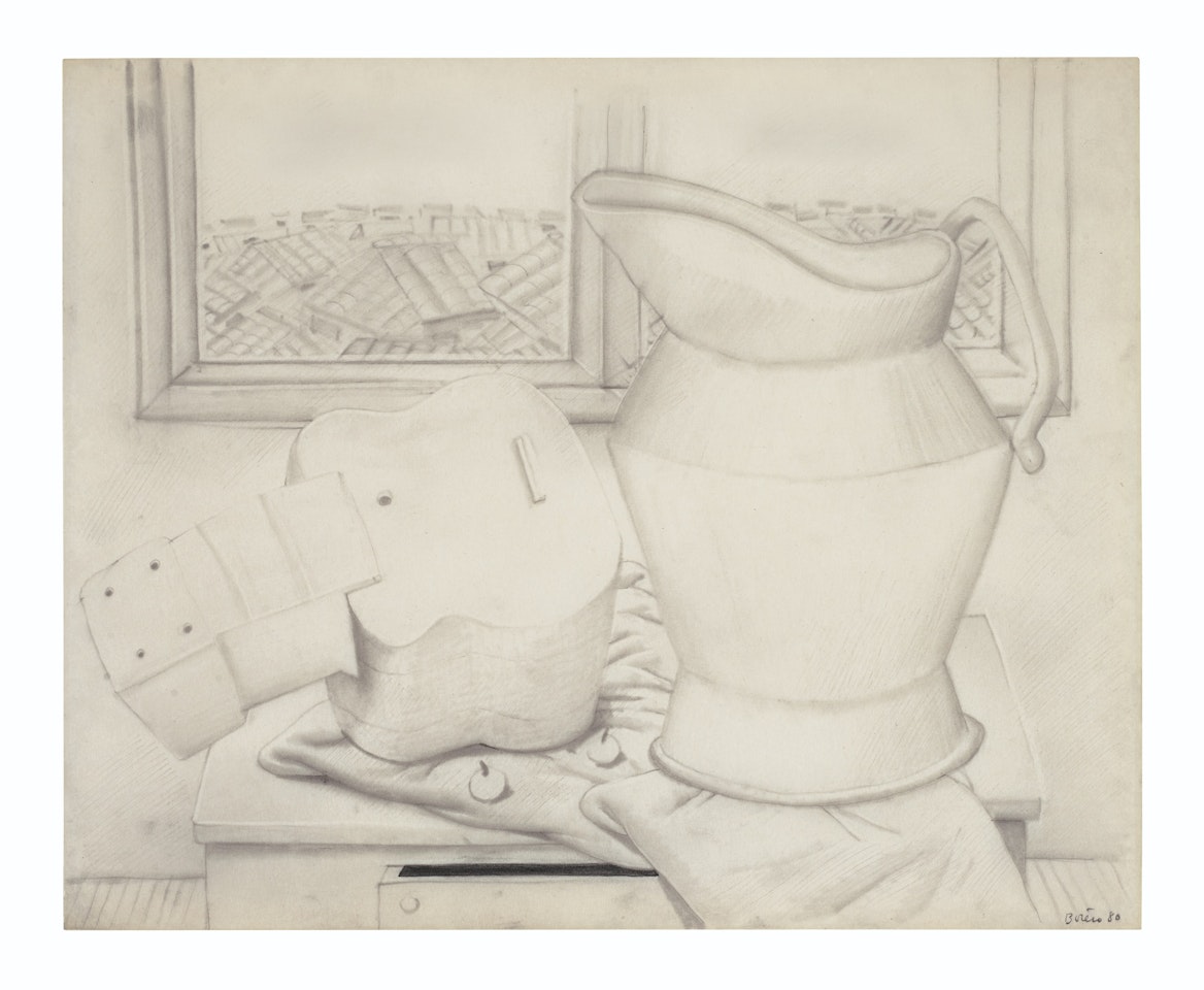 Still Life with Guitar by Fernando Botero