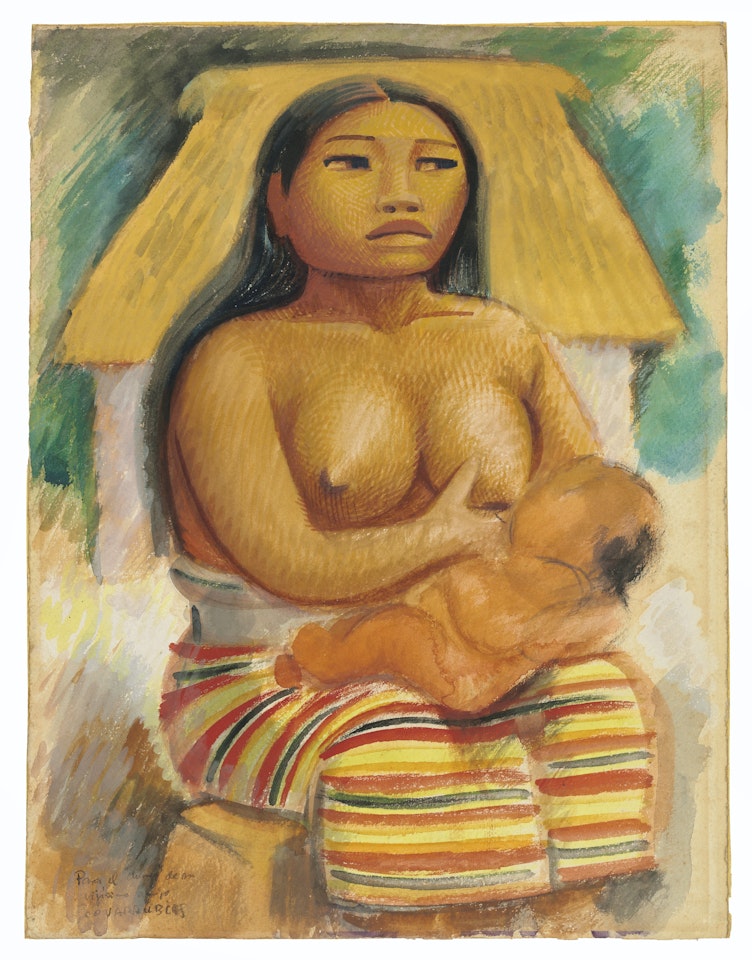 Mayan Woman / Portrait of a Thai Dancer (double-sided work) by Miguel Covarrubias