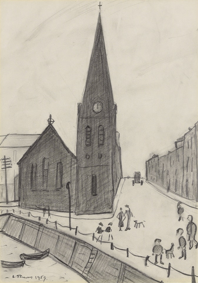 Church on the Quay, Maryport by Laurence Stephen Lowry