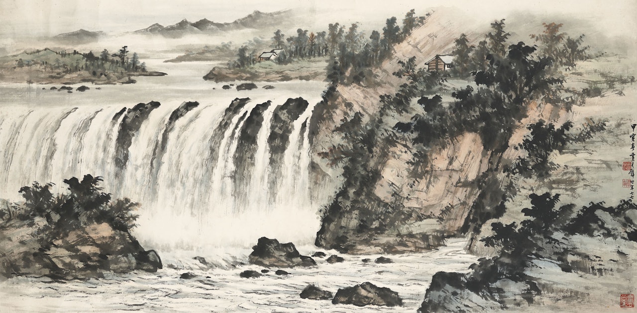 Waterfalls and Cliffs by Huang Junbi