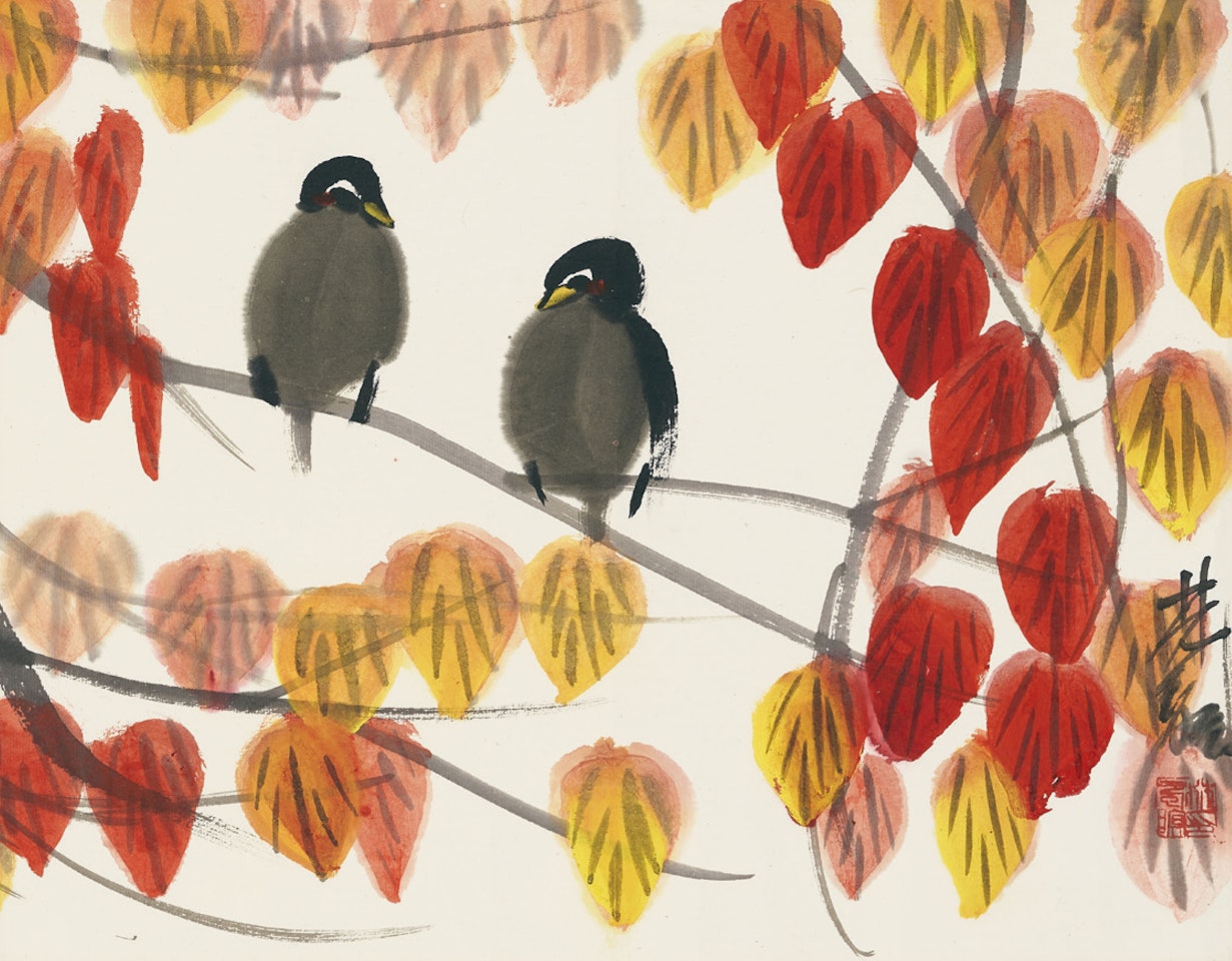 Birds and Autumn Leaves by Lin Fengmian