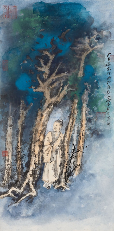 Scholar in the Woods by Zhang Daqian