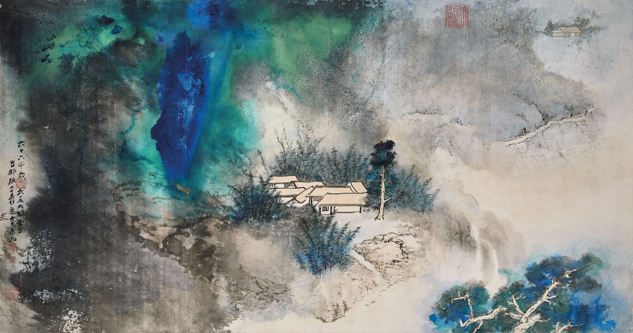 Retreat in the Bamboo Grove by Zhang Daqian