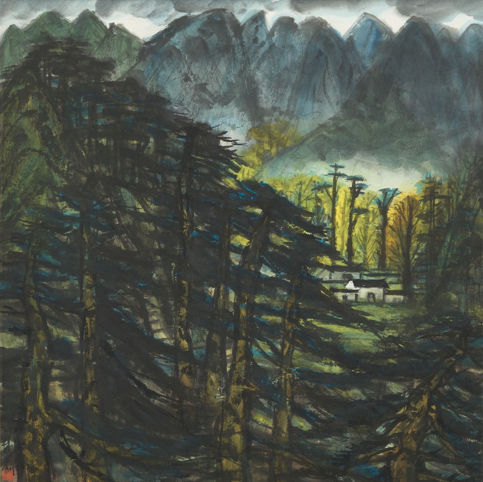 Village in Autumn Evening by Lin Fengmian