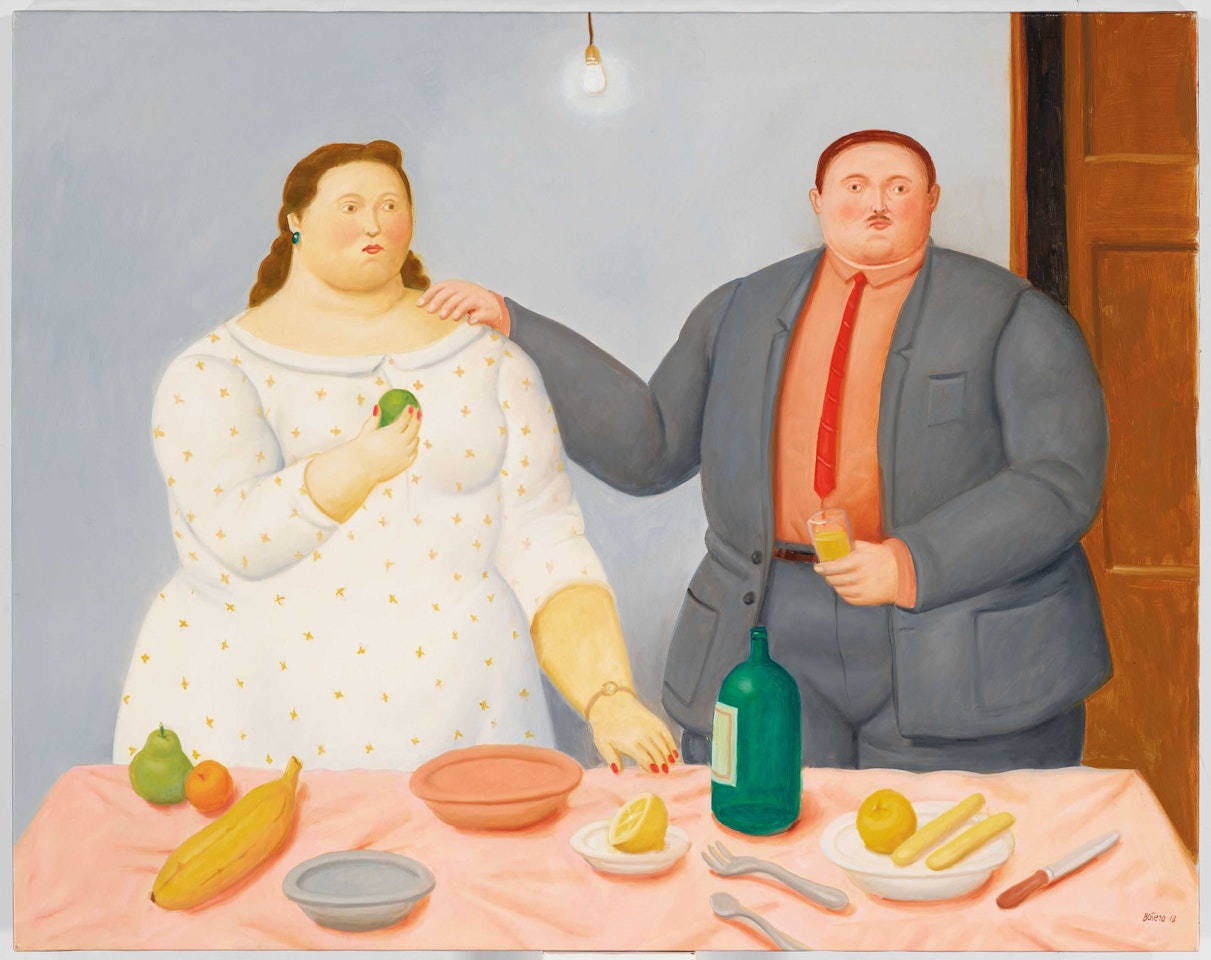 Couple with Still-life by Fernando Botero