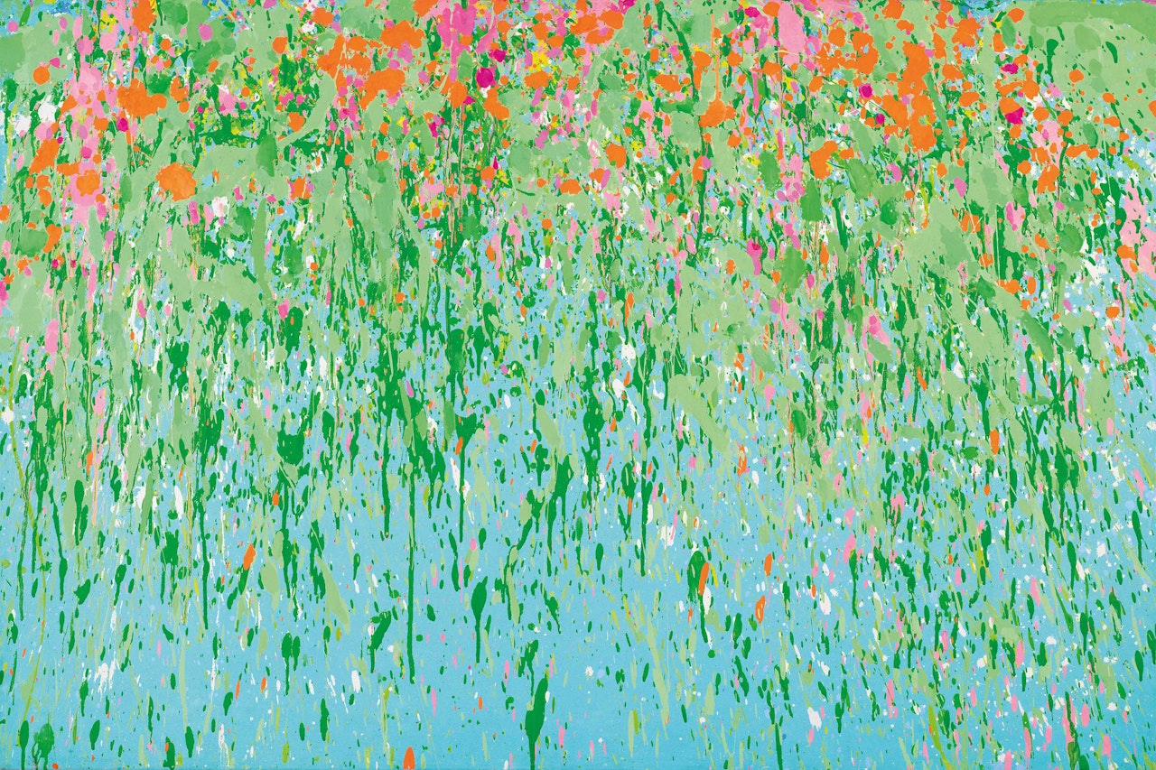 Peach Blossom and Willow Giggling Together by Walasse Ting