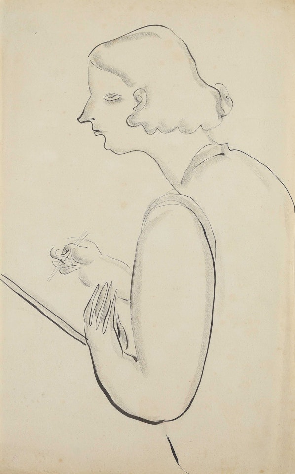 Lady Sketching by Sanyu
