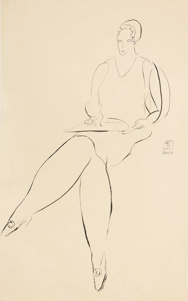 Lady Sketching by Sanyu