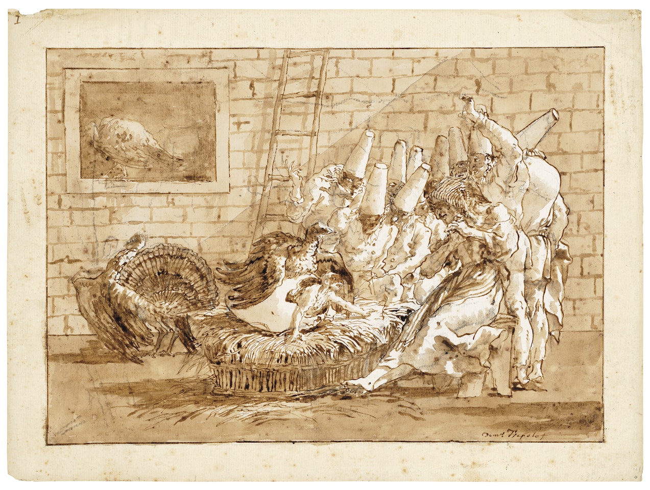 The birth of Punchinello’s father by Giovanni Domenico Tiepolo