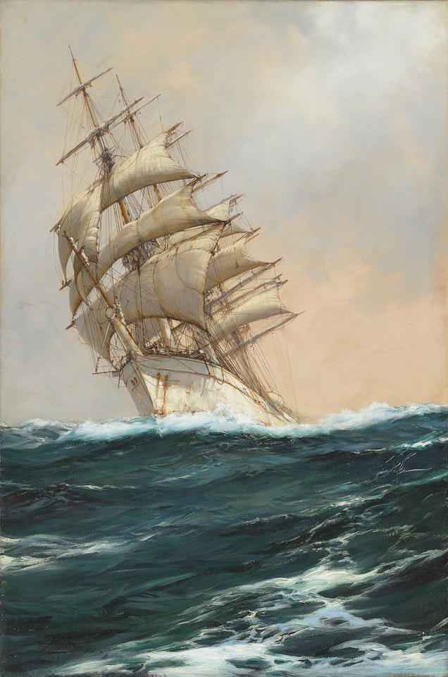 The white ship by Montague Dawson