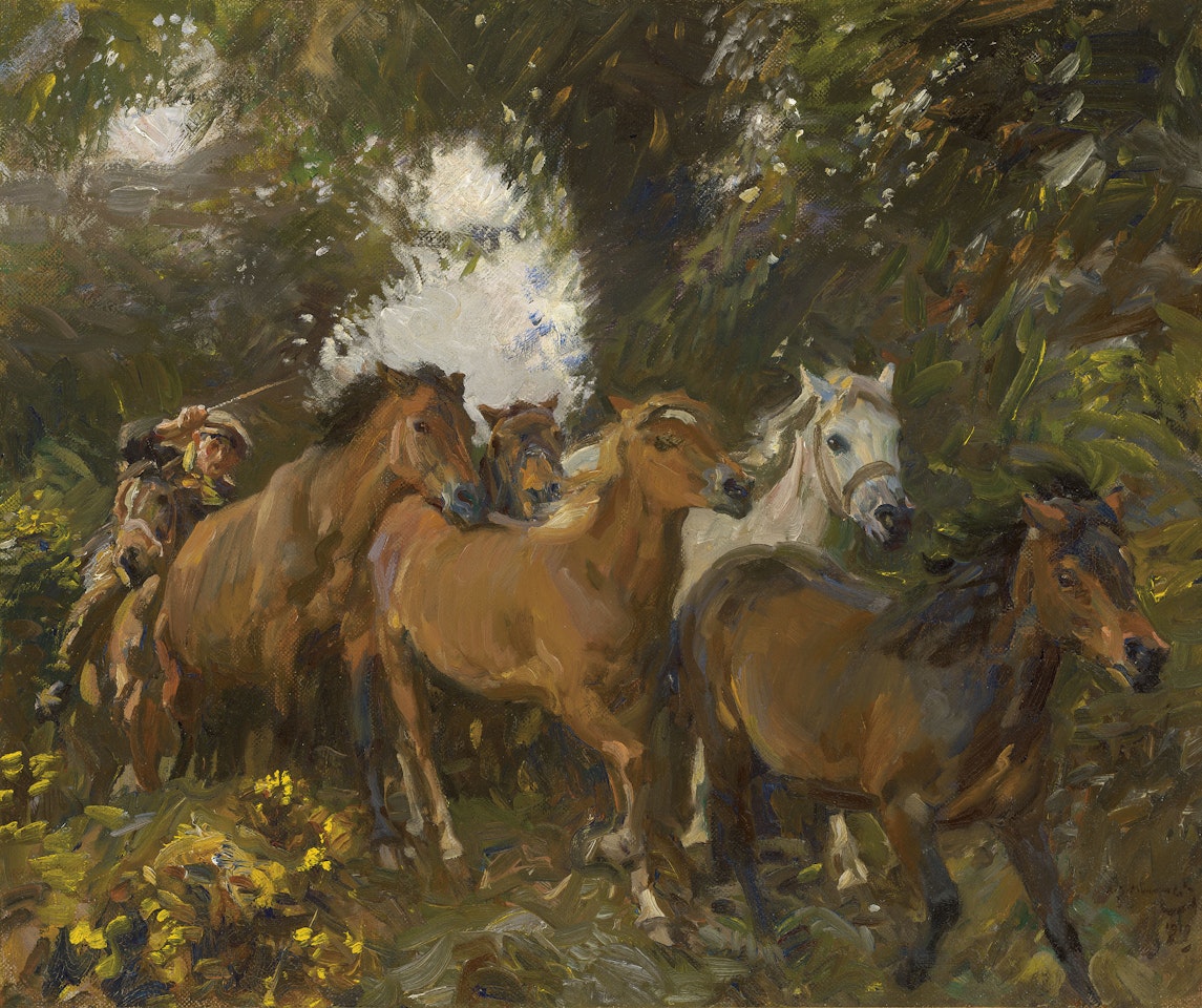 Through the gap by Alfred James Munnings