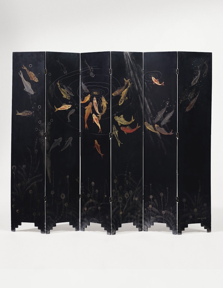 ‘POISSON’ SIX-PANEL SCREEN by Jean Dunand