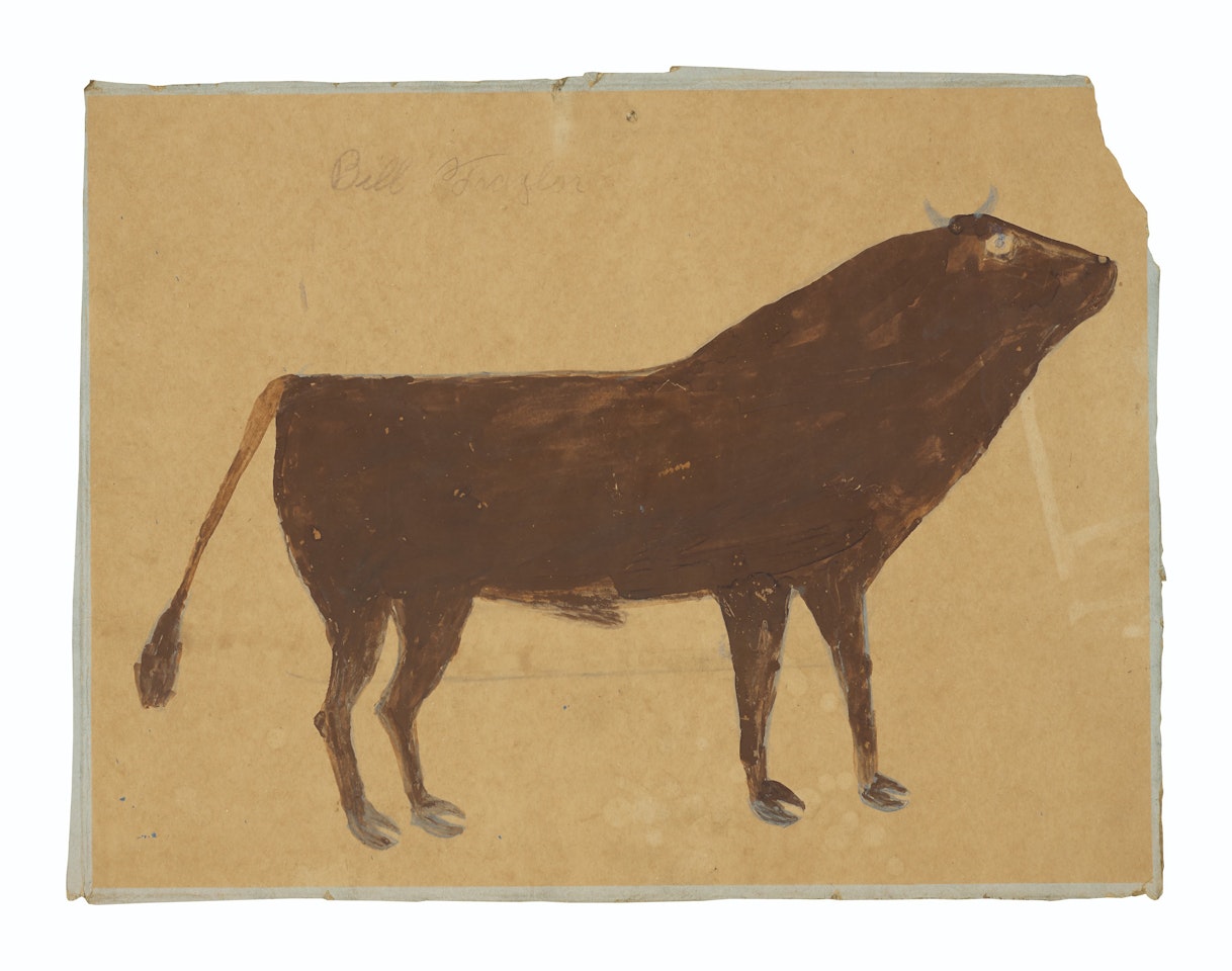 Brown Bull with Blue Eye by Bill Traylor