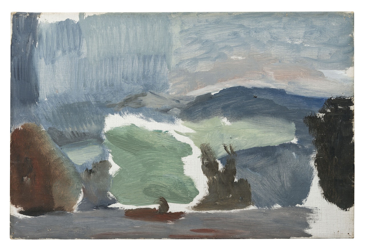 Hills and Darkening Sky: Rain over the Downs by Ivon Hitchens