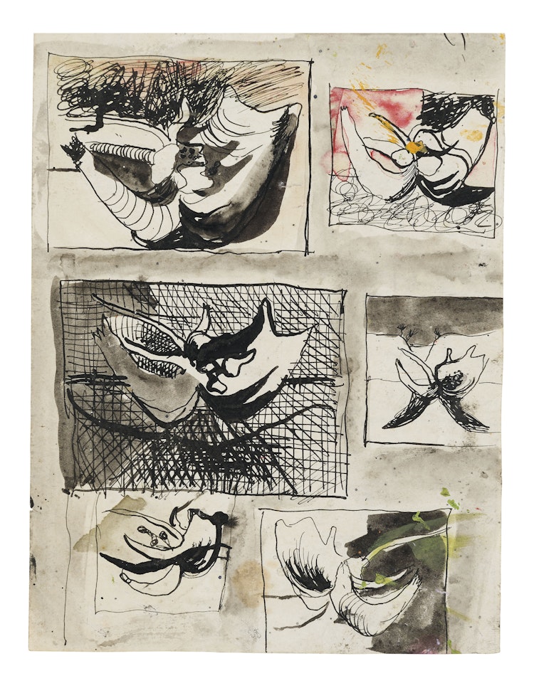 Studies for 'Form in a Landscape' by Graham Sutherland
