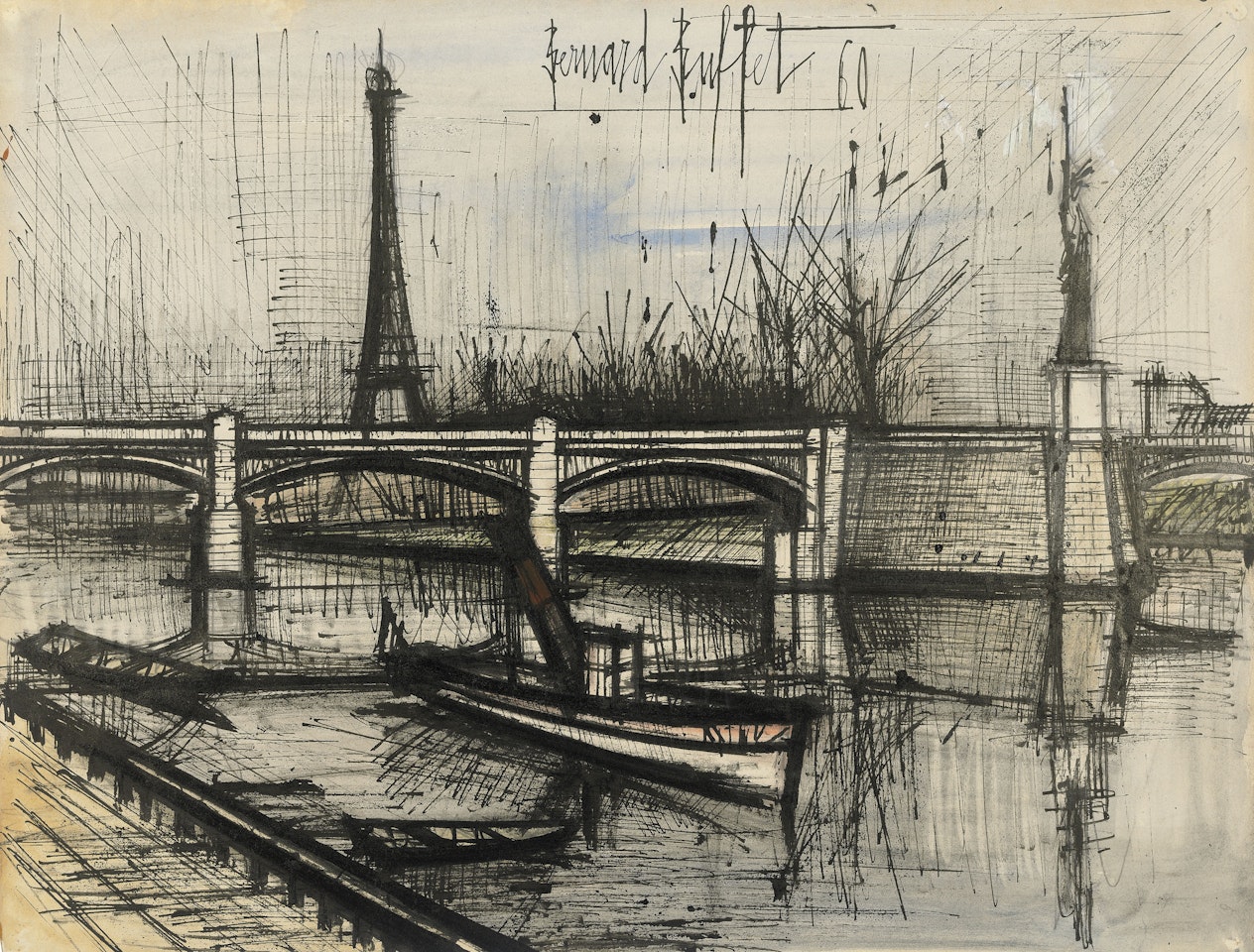 La Tour Eiffel et le Pont de Grenelle by Bernard Buffet