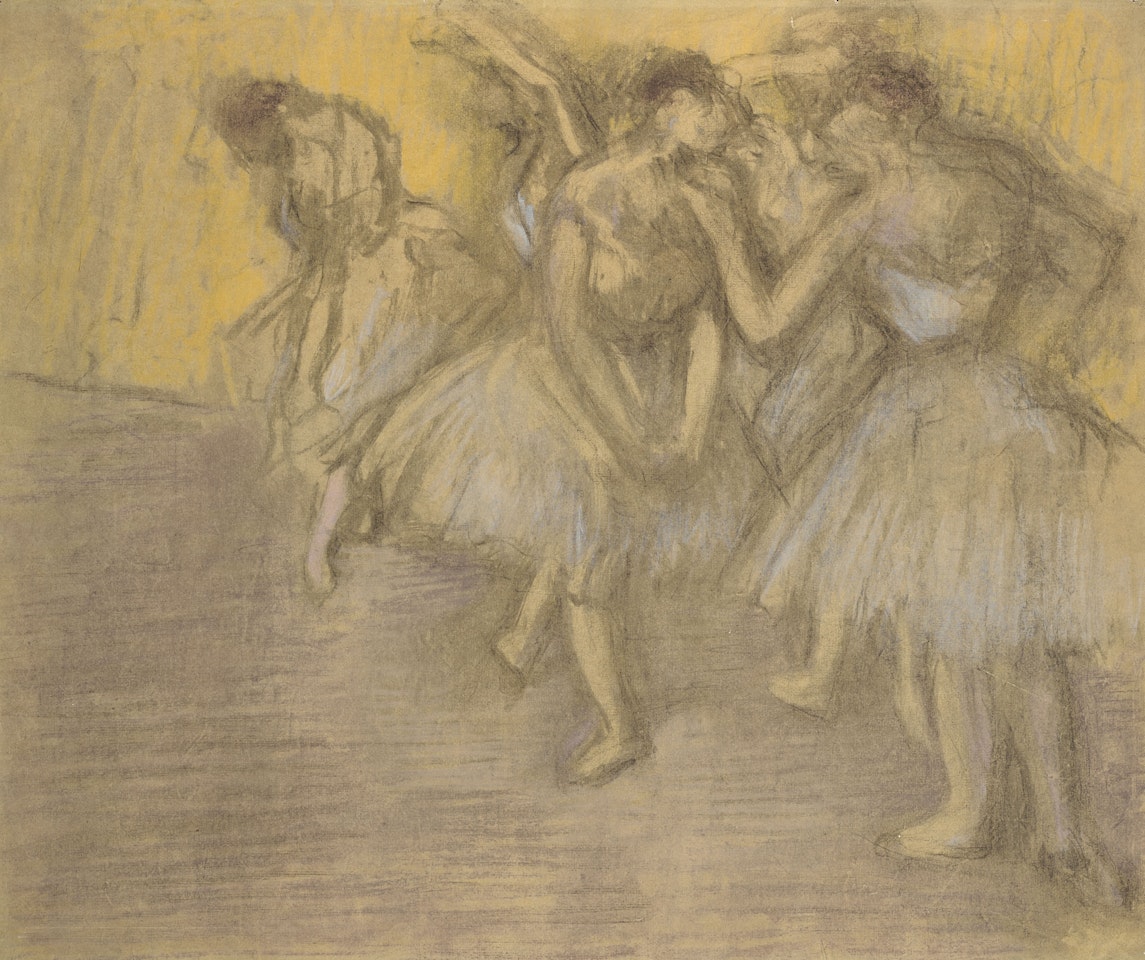 Cinq danseuses sur scène by Edgar Degas