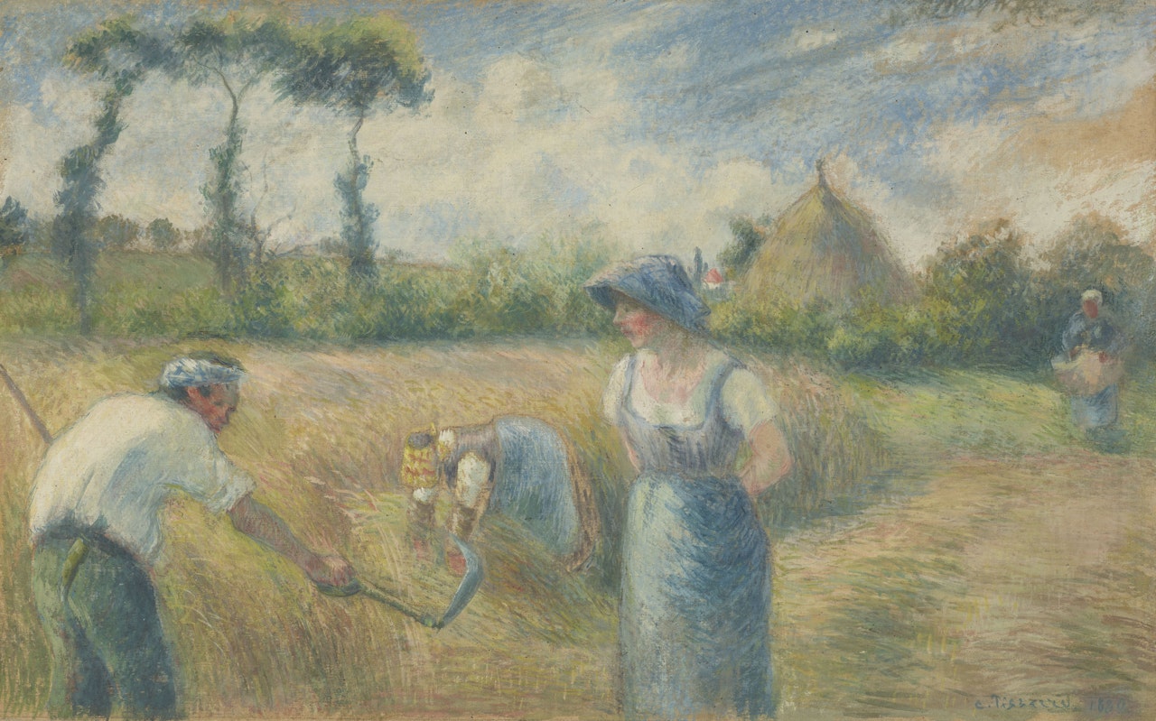 La récolte by Camille Pissarro