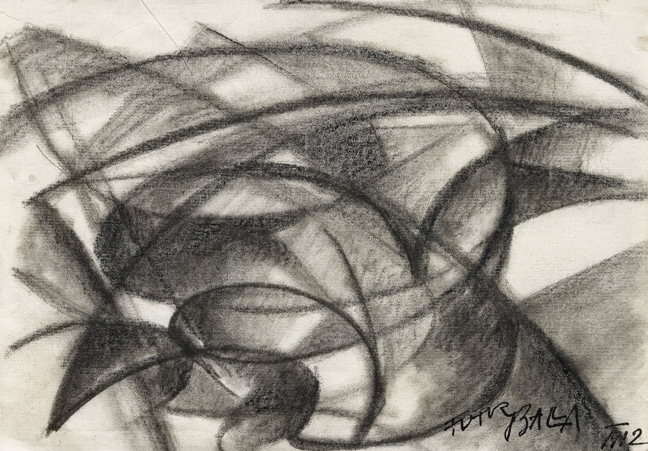 Linea di velocità + vortice by Giacomo Balla