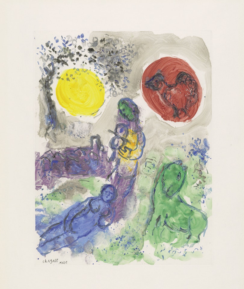 Le violoniste au coq rouge by Marc Chagall