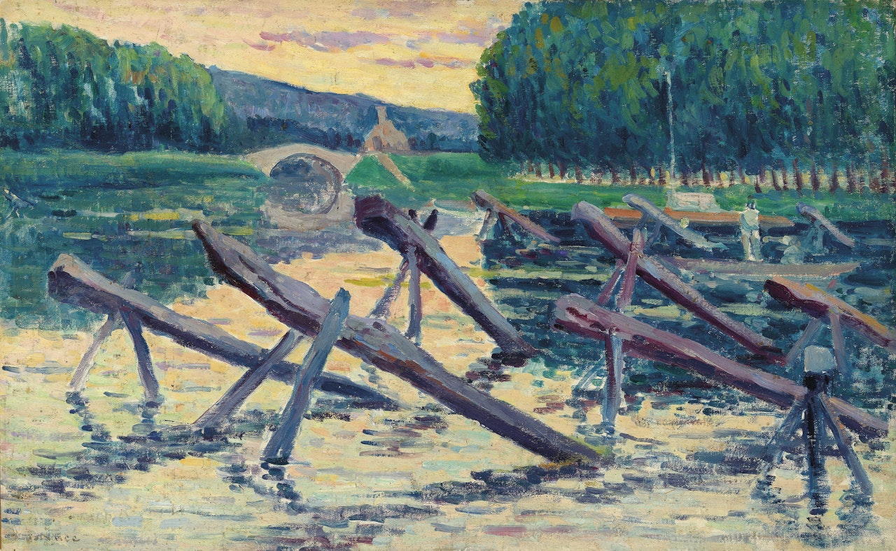 Les chevalets sur la Cure by Maximilien Luce