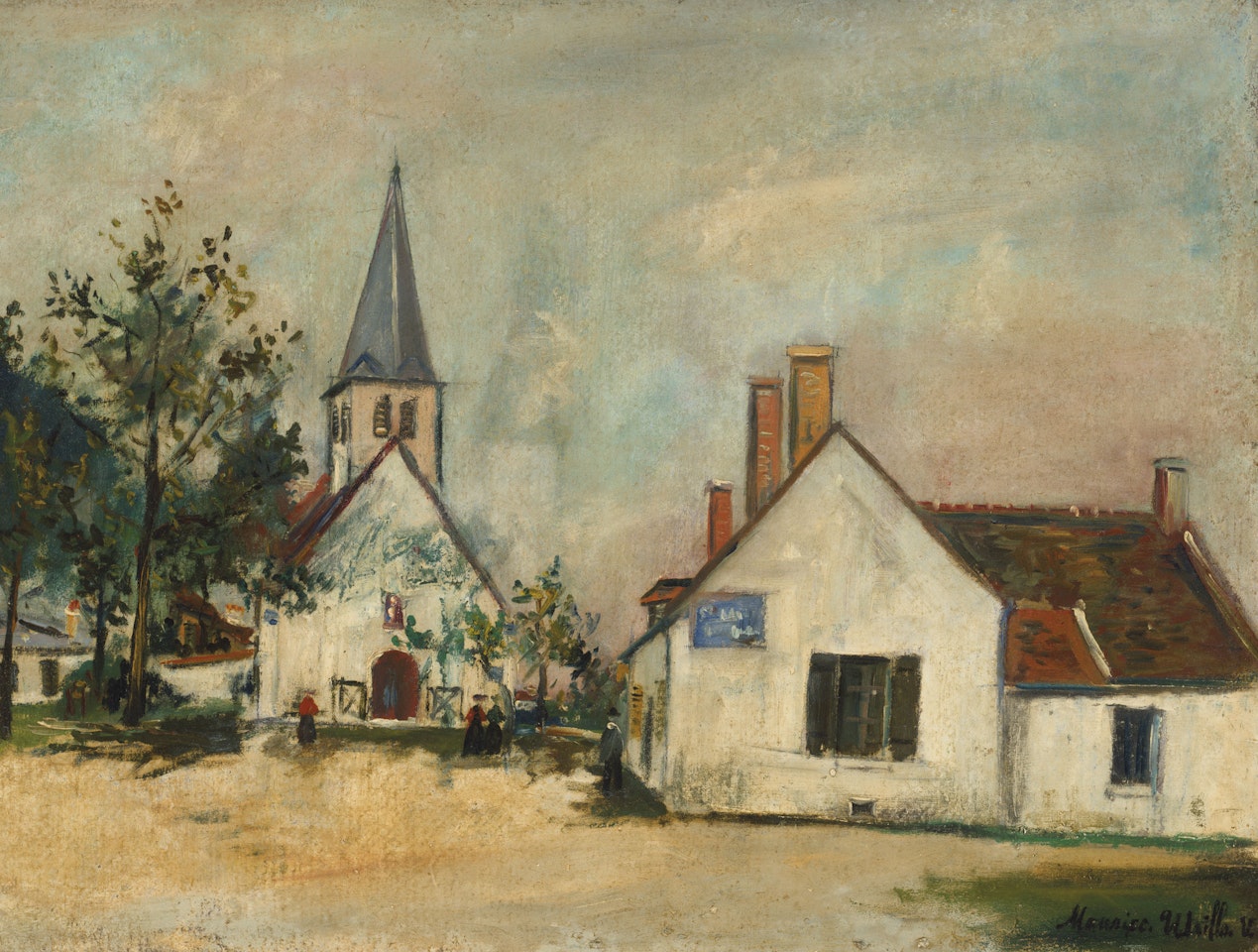 Place de l'Eglise de Touchay (Cher) by Maurice Utrillo